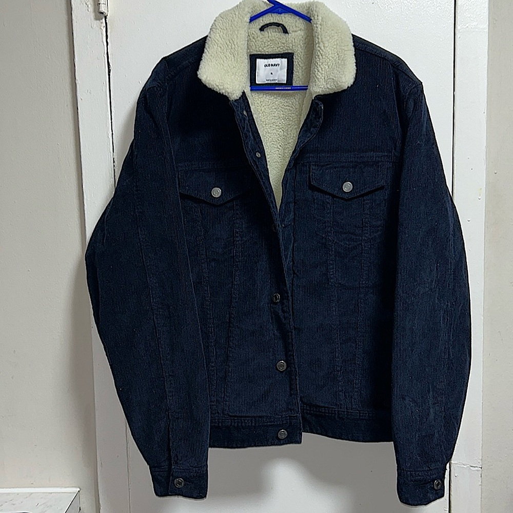 Corduroy navy Sherpa jacket